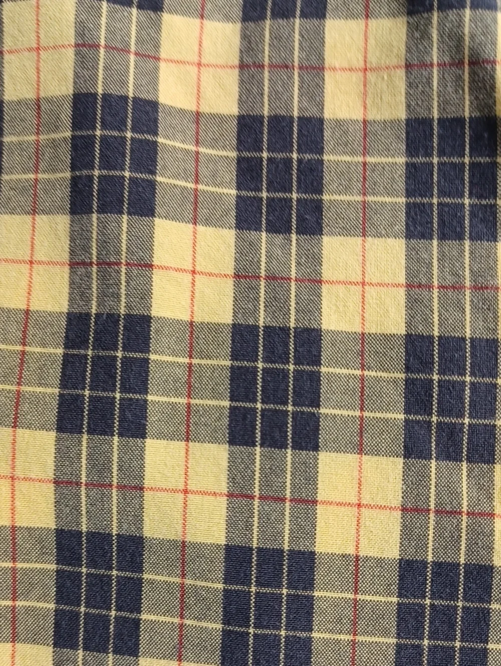 J. Crew Yellow and Black Plaid Long Sleeve Button-Down Cotton Shirt, Mens Small